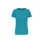 Kortærmet Sports T-shirt Til Kvinder Light Turquoise