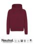 Unisex Hoodie w. Hidden Zip Bordeaux