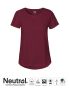 Ladies Roll Up Sleeve T-shirt Bordeaux