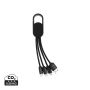 4-i-1 kabel med karabin clip sort