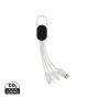 4-i-1 kabel med karabin clip hvid