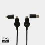 Oakland kabel RCS genanvendt plast,  6-i-1 fast charge - 45W sort