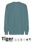 Tiger Cotton Oversized Sweatshirt Teal