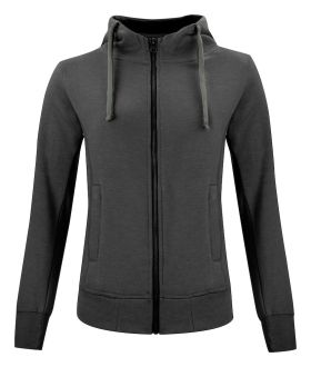 Classic Hoody Full Zip Women Antracit Melange