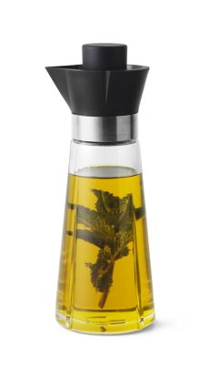 GC Olie- og eddikeflaske H18.5 cm sort/stål