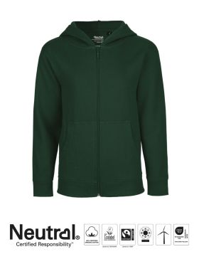 Kids Hoodie w. Zip Flaskegrøn