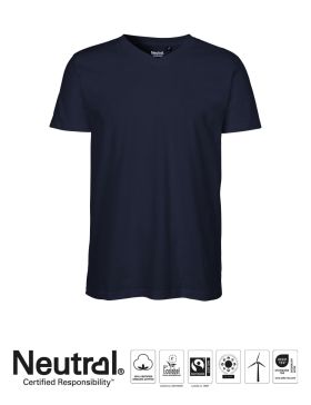 Mens V-neck T-shirt Navy