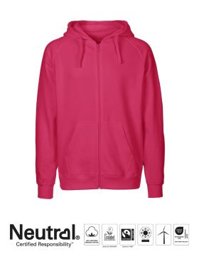 Mens Hoodie w. Zip Lyserød