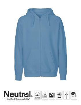 Mens Hoodie w. Zip Dusty Indigo