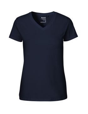 Ladies V-neck T-shirt Marineblå
