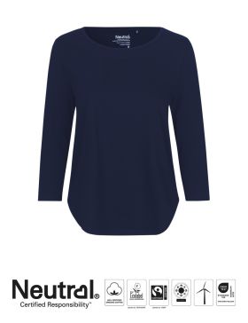 Ladies Three Quarter Sleeve T-shirt Navy