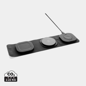 Swiss Peak 3-i-1 trådløs 15W rejseoplader i RCS r-plast