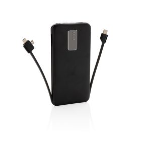 10.000 mAh powerbank med integreret kabel