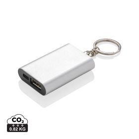 1.000 mAh powerbank med nøglering Sølv