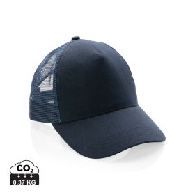 Impact AWARE™ børstet rcotton, 5 panel trucker cap 190gr Marineblå