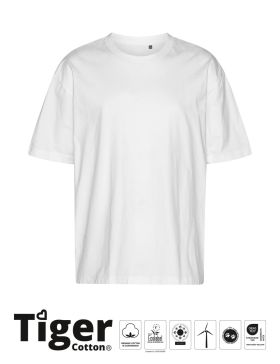 Tiger Cotton Oversized T-shirt Hvid