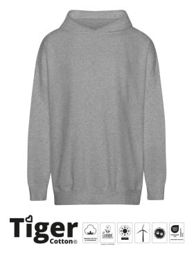 Tiger Cotton Oversized Hoodie Sportsgrå