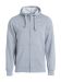 Basic Hoody Full Zip gråmeleret