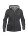 Basic Hoody Full Zip Women Antracit Melange