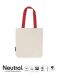 Twill Bag with Contrast Handles Natur/Rød