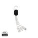 4-i-1 kabel med karabin clip hvid