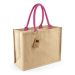 Klassisk Shoppertaske af Jute Natural/Fuchsia
