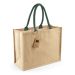 Klassisk Shoppertaske af Jute Natural/Forest Green