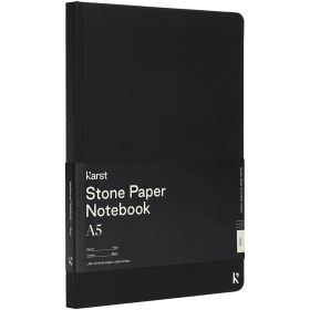 Karst® A5 hardcover notesbog i stenpapir — kvadratisk Sort