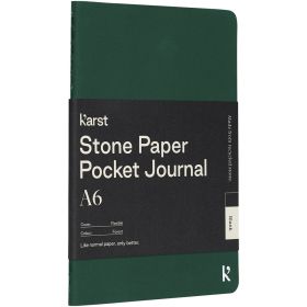 Karst® A6 lommedagbog i stenpapir — blank Mørkegrøn