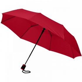Wali 21" foldbar paraply med automatisk åbning Rød