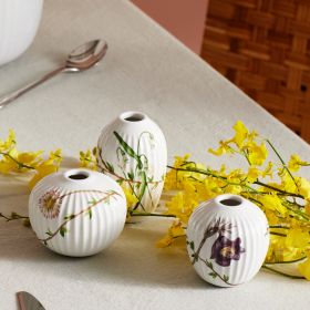 Hammershøi Spring Vase miniature hvid m. deko 3 stk.