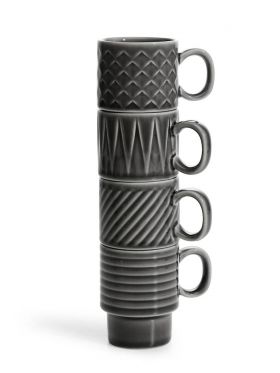Coffee & More espressokop, 4-pak, grå