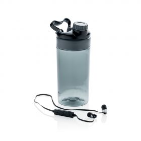 Leakproof flaske med trådløs øretelefoner stenkul, sort