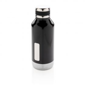 Leakproof vakuum flaske med logo plade sort