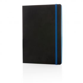 Deluxe A5 fleksibel softcover notesbog med farvet kant blå