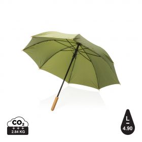 23" Impact AWARE™ RPET 190T auto åben, bambus paraply Grøn