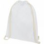 Orissa 100 g/m² GOTS rygsæk med snøre i økologisk bomuld 5L Hvid