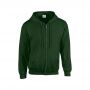 FULL ZIP HOODED SWEAT 18600 forest green