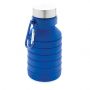 Leakproof sammenfoldelig silikone flaske med låg blå