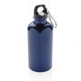 Aluminium genanvendelig sportsflaske med karabinkrog blå