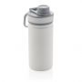 Vakuum flaske i rustfrit stål med sports låg, 550ml hvid, grå