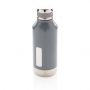 Leakproof vakuum flaske med logo plade grå