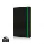 Luksus hardcover PU A5 notesbog med farvet kant grøn, sort