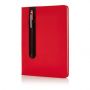 Standard hardcover PU A5 notesbog med stylus pen rød
