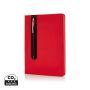 Standard hardcover PU A5 notesbog med stylus pen Rød